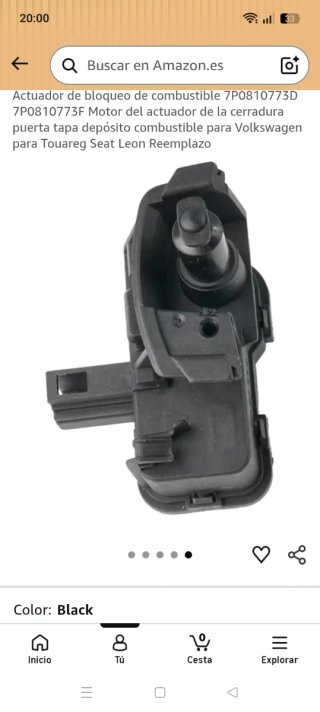 Tapa gasolina: motor actuador bloqueo combustible