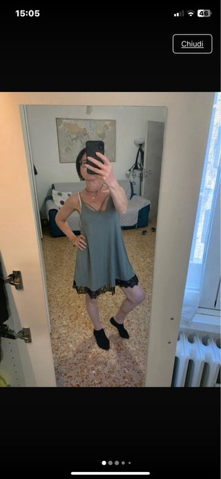 Vestito estivo Pull&Bear verde con pizzo nero M