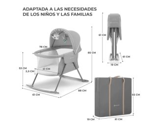 Mini cuna viaje portátil gris para bebé