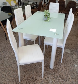 Mesa ·Comedor + ·6 Sillas ·Blancas. ¡ECONÓMICA!