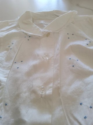Camisón antiguo algodón bordado