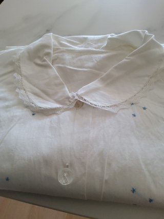 Camisón antiguo algodón bordado