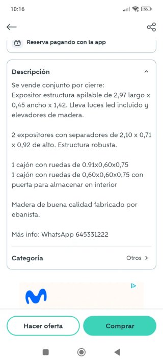 Expositor Frutería Madera