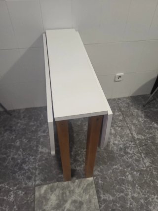 Mesa de cocina plegable blanca