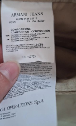 Pantaloni Uomo Armani Jeans Beige