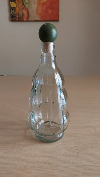 Bottiglia di vetro decorativa