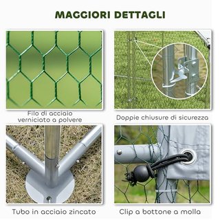 Pollaio per Galline da Esterno, 2x2x2m 4 m2 Recint