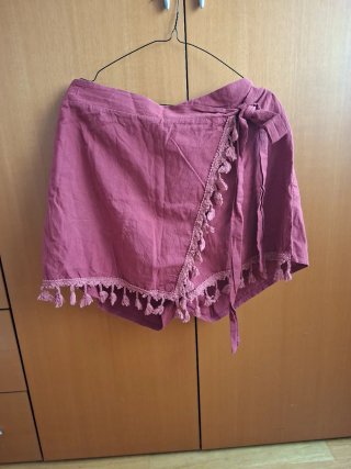 Pantalón de algodón corto burdeos xxl 46
