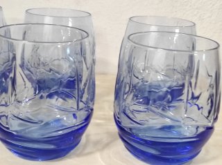Set servizio 6 bicchieri blu da acqua