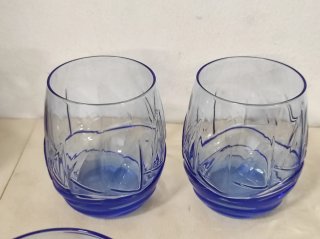 Set servizio 6 bicchieri blu da acqua