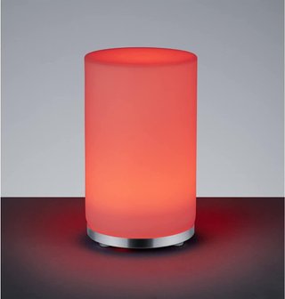 Lampada da tavolo cromata con illuminazione morbida