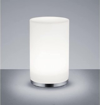 Lampada da tavolo cromata con illuminazione morbida