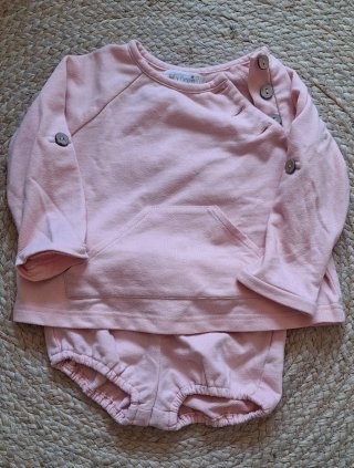 Conjunto jogging niña Tull y Pompon salmon
