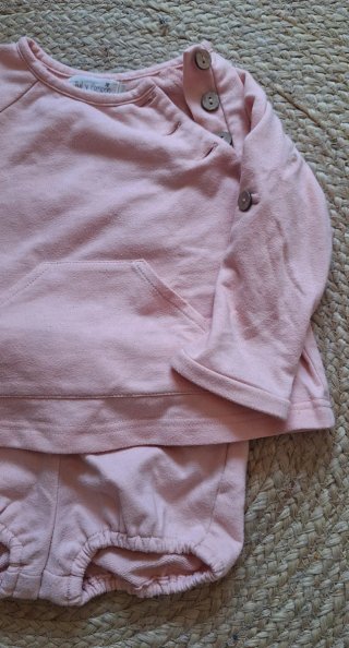 Conjunto jogging niña Tull y Pompon salmon