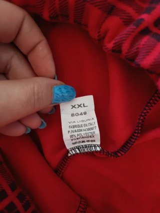 Pantaloni a scacchi rossi neri elasticizzati XXL