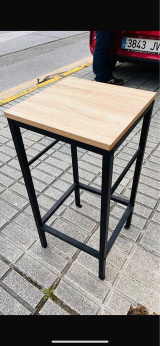 Taburetes altos metal y madera pack de 5
