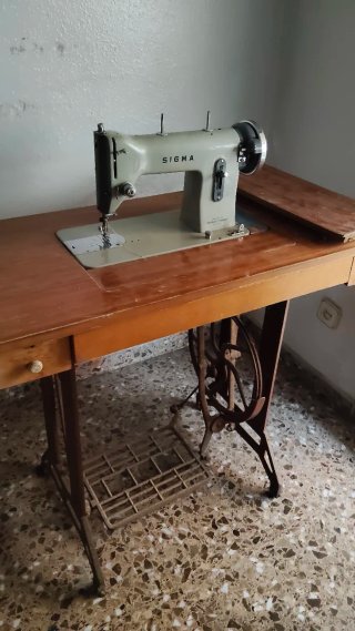Maquina de coser de máquina de coser de madera y m