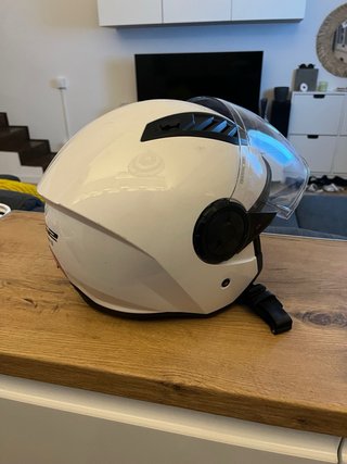 Casco LS2 blanco con visera talla S