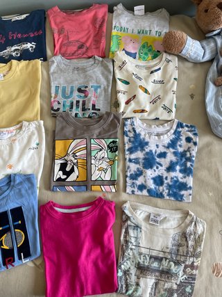 Lote 12 Camisetas Niño manga corta.Talla 4-5 Años