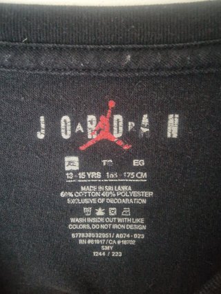 T-shirt Jordan nera uomo manica lunga