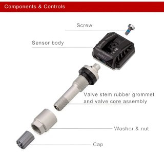 4 Sensores Metal TPMS Launch LTR-05 315/433 MHz