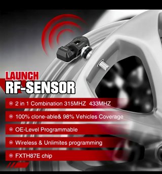 4 Sensores Metal TPMS Launch LTR-05 315/433 MHz