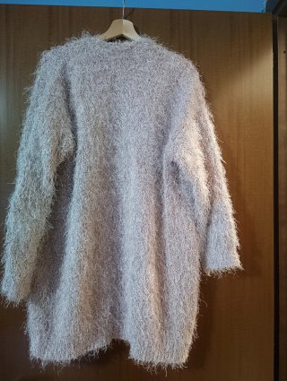 Cardigan maglione rosa con tasche