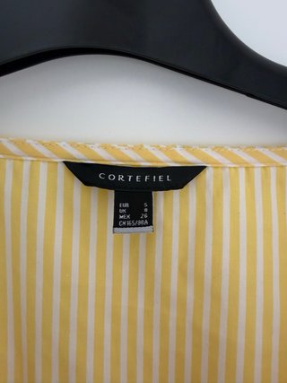 Blusa Cortefiel Rayas Blancas y Amarillas