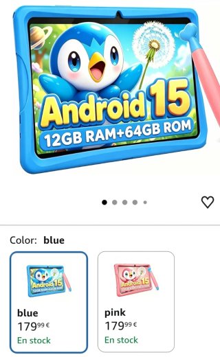 Tablet Infantil Android 15 12GB RAM 64GB ROM