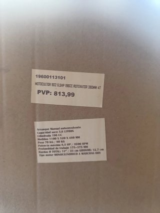 Motocultor gasolina 4 marchas Basic