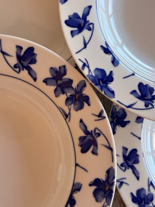 Set 6 Platos Hondos Vista Alegre Flores Azules