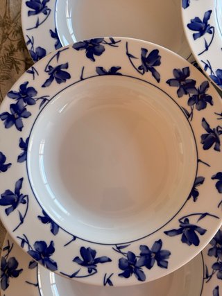 Set 6 Platos Hondos Vista Alegre Flores Azules