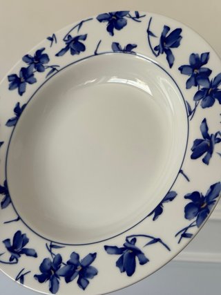 Set 6 Platos Hondos Vista Alegre Flores Azules