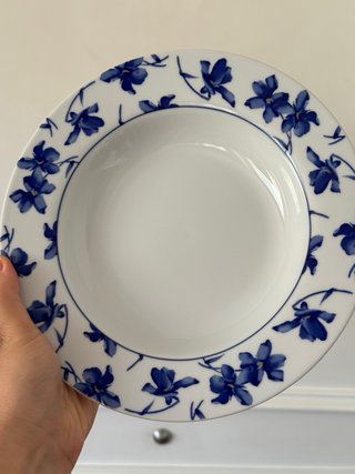 Set 6 Platos Hondos Vista Alegre Flores Azules