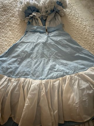 Traje Flamenca Celeste y Blanco