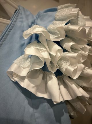 Traje Flamenca Celeste y Blanco