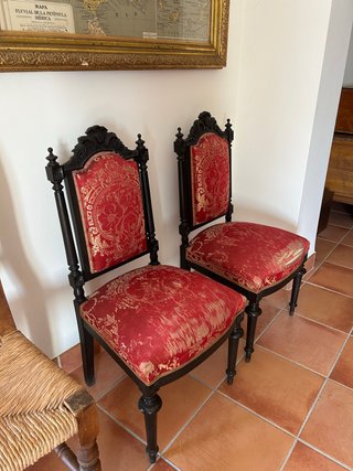 6 Sillas Alfonsinas Antiguas Tapizadas