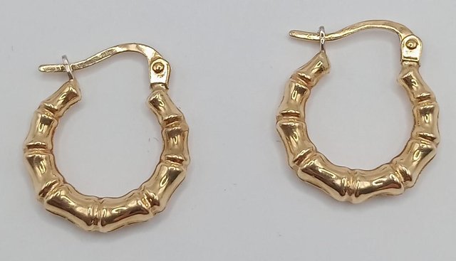 Pendientes Aro Huesos de oro 18k, 1,4gr Ref. O-405