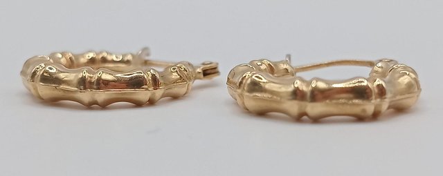 Pendientes Aro Huesos de oro 18k, 1,4gr Ref. O-405