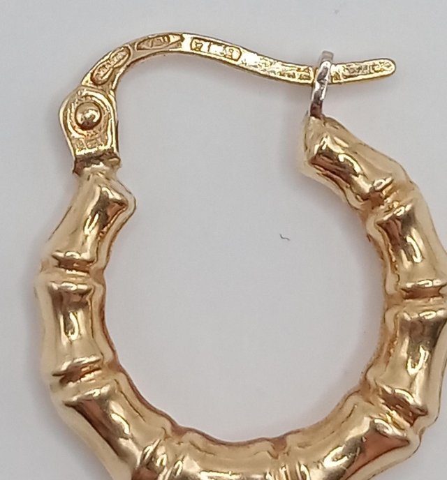 Pendientes Aro Huesos de oro 18k, 1,4gr Ref. O-405