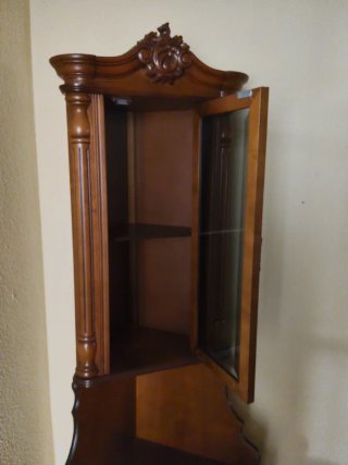 Mueble Esquinero Antiguo Madera y Cristal