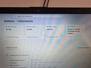 Portátil HP i5-10210U 8GB RAM 512GB SSD