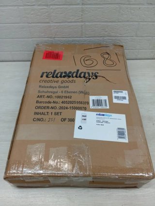 Relaxdays Zapatero Estrecho con Puertas 3 Niveles