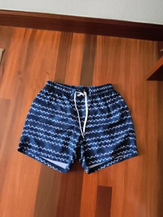 Bañador hombre azul y blanco