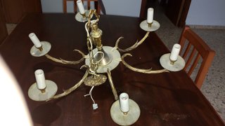 TRES LÁMPARAS DE BRONCE ANTIGUAS