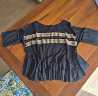 Victoria C. Top Nero Maniche 3/4