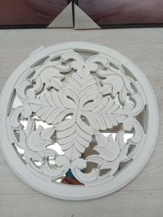 Decoración Pared Flor MDF Espejo