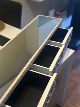 Mesa Consola Entrada Madera y Espejo