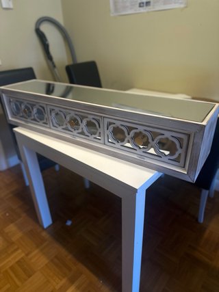 Mesa Consola Entrada Madera y Espejo