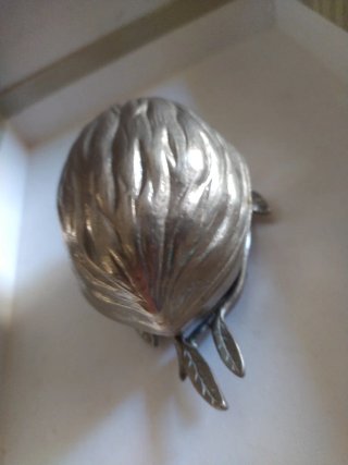 Schiaccianoci vintage metallo argentato anni '70